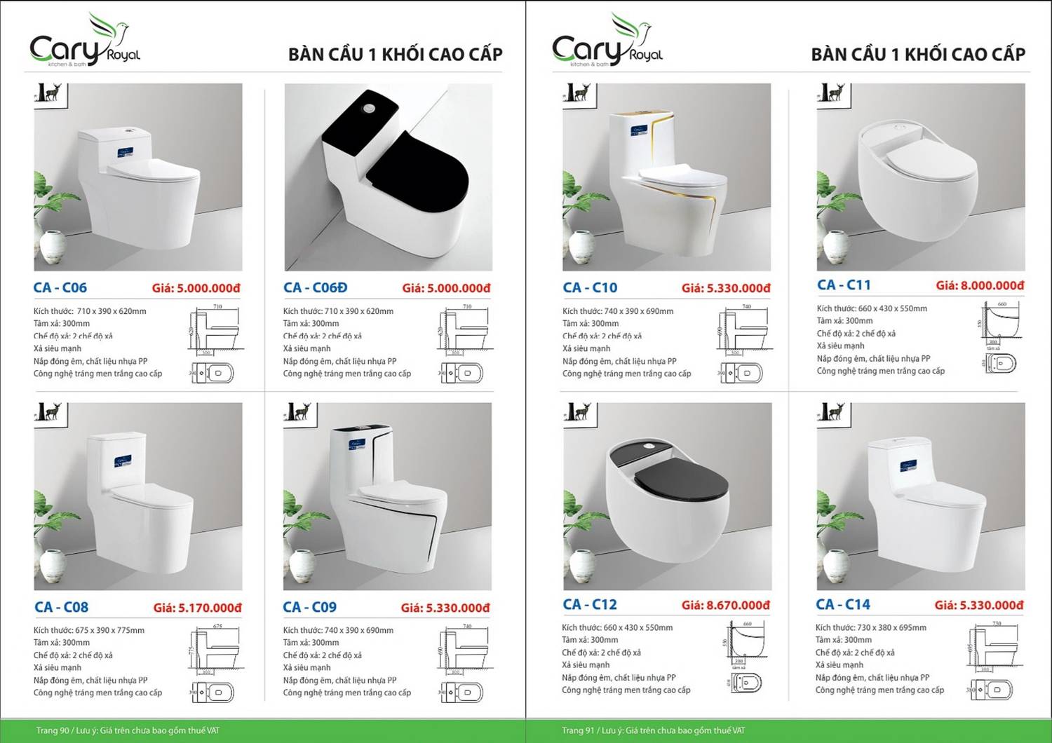 Thiết bị vệ sinh CARY ROYAL Catalogue và Bảng giá mới nhất 2024 - 2025 /Page 46